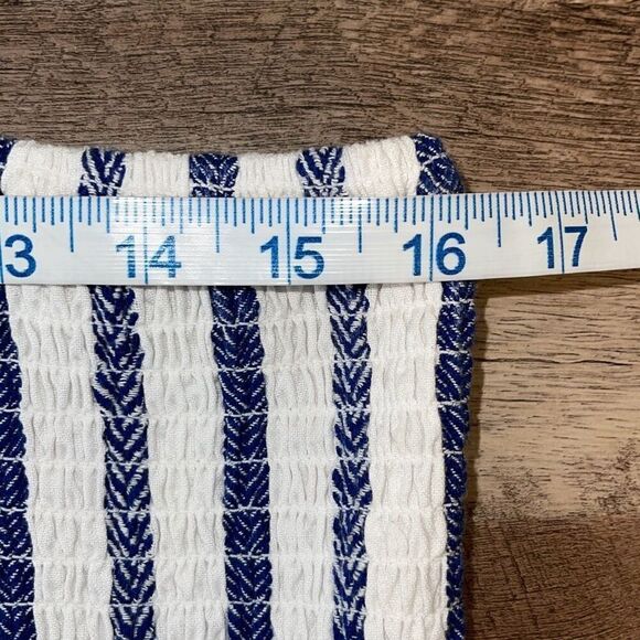 Sail to Sable STS Womens Striped Smocked Sleeveless Sundress Navy White Large NW - Picture 9 of 11